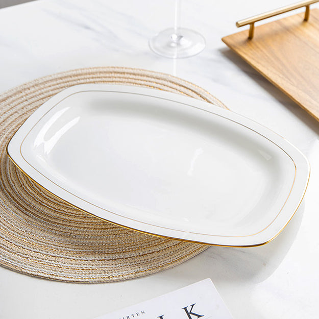 Bone China Fish Platter - Rectangle with Curved Edge