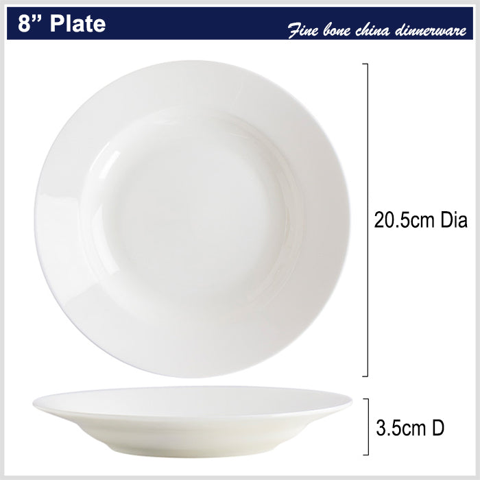 Bone China Soup Plate - Creamy Snow White