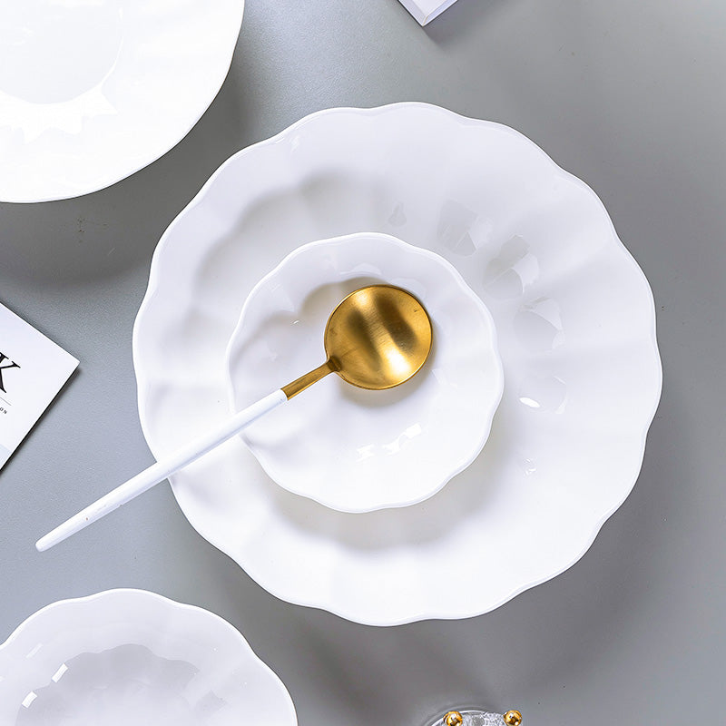 Bone China Tableware - Pumpkin Bowl in Creamy White