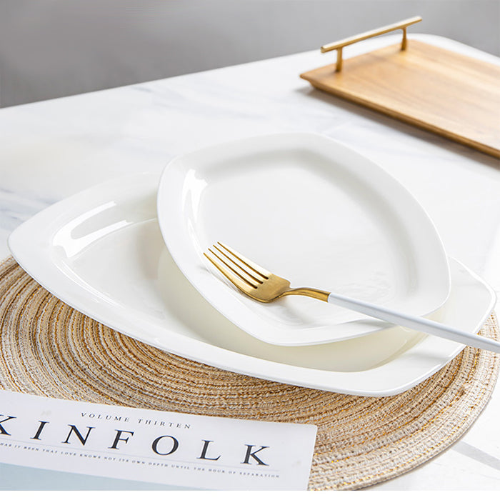 Bone China Fish Platter - Rectangle with Curved Edge