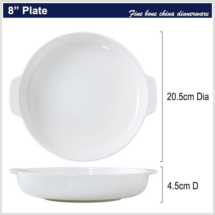 Bone China Dinnerware - Earred Dish in Creamy White