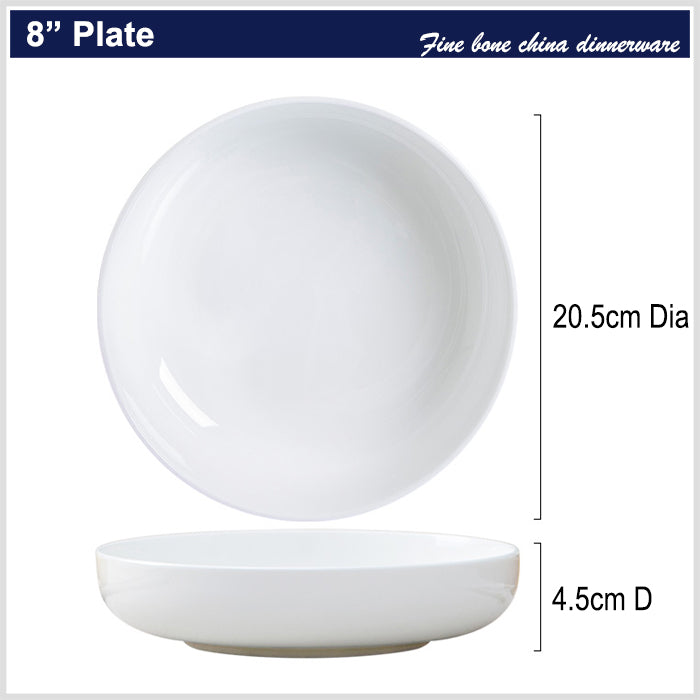 Bone China Salad Plate - Creamy Snow White