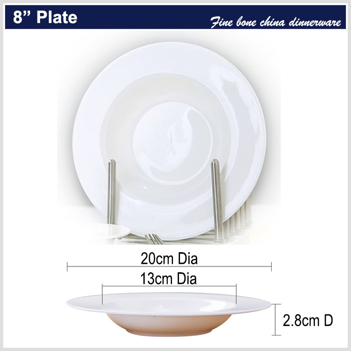 Bone China Dinnerware - Straw Hat Plate in Creamy White