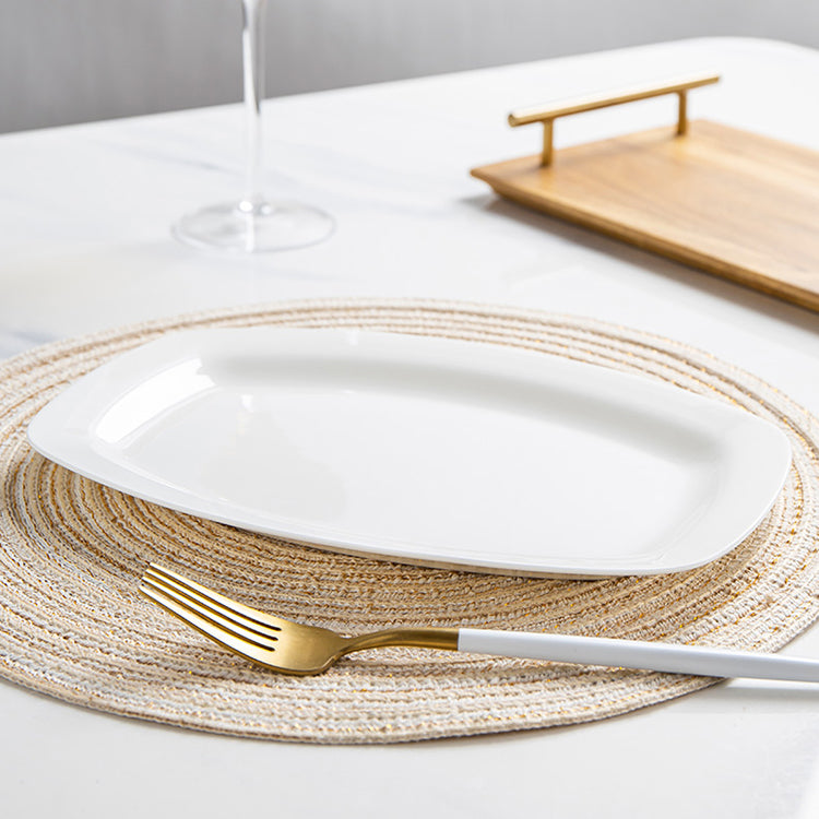 Bone China Fish Platter - Rectangle with Curved Edge