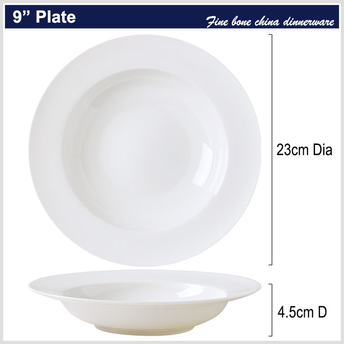 Bone China Soup Plate - Creamy Snow White