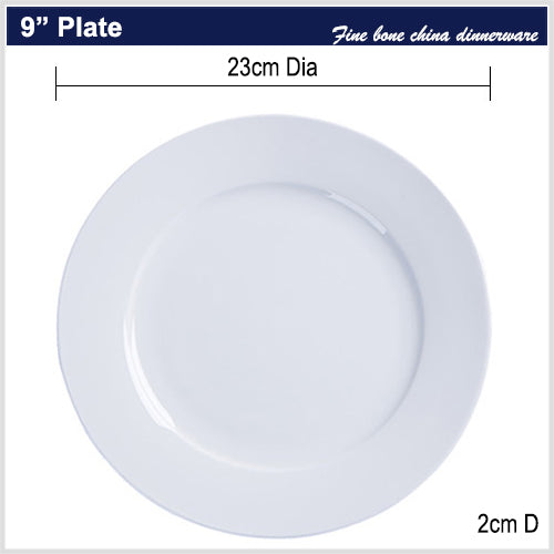 Bone China Flat Plate - Creamy Snow White