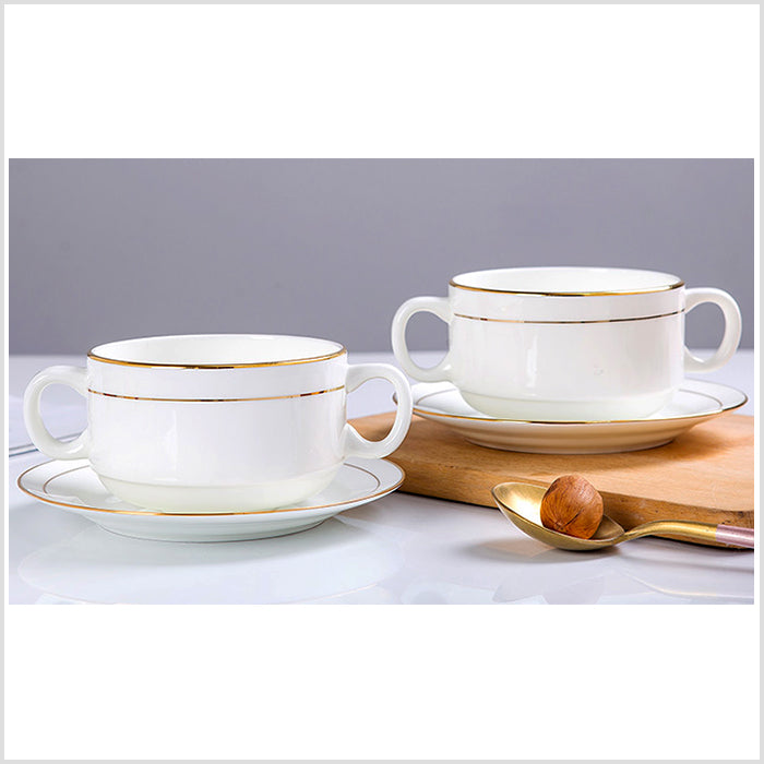 Bone China Earred Bowl - with or without Dish