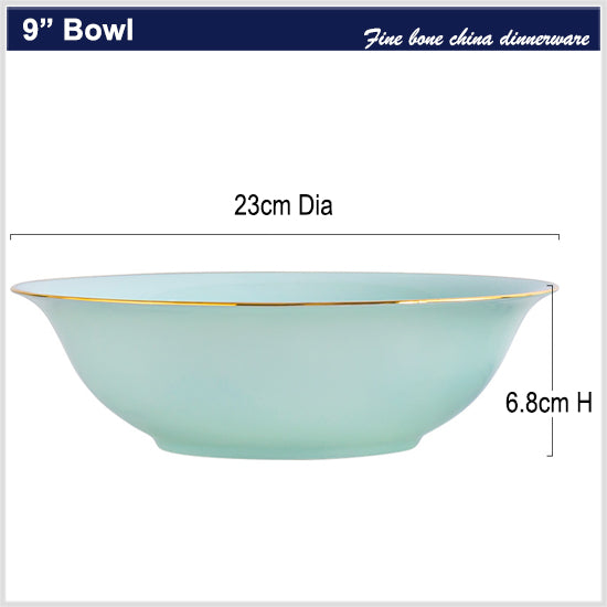 Bone China Celadon Tableware - Serving Bowl with Wide Mouth