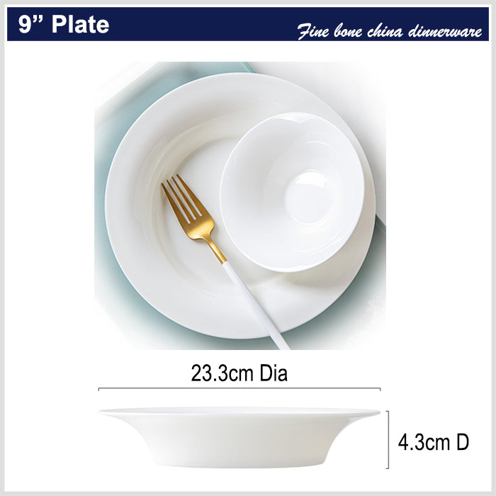 Bone China Horn Shaped Plate - in Creamy White