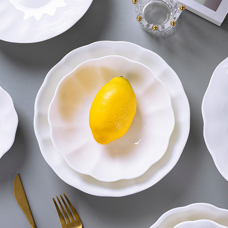 Bone China Tableware - Pumpkin Bowl in Creamy White