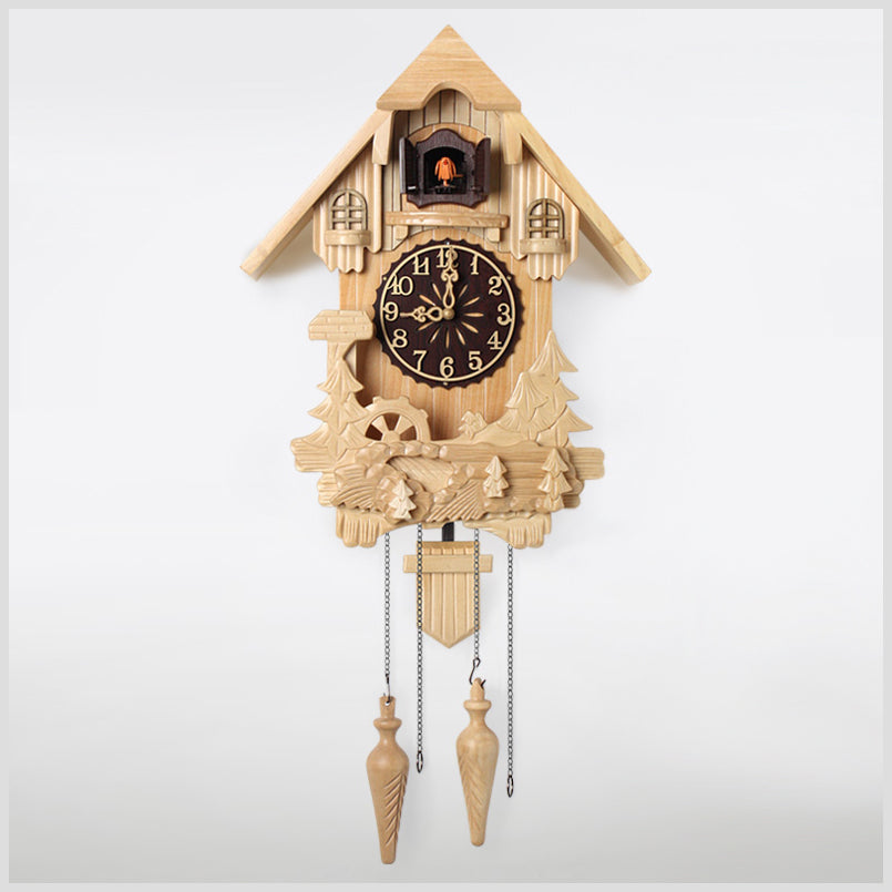 30" Cuckoo Clock of Natural Wood - Bird Chirping