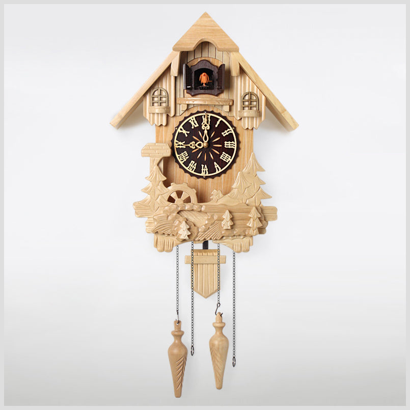 30" Cuckoo Clock of Natural Wood - Bird Chirping